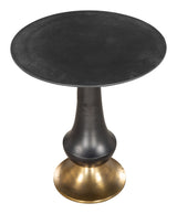 Tasse Aluminum Black Round Side Table