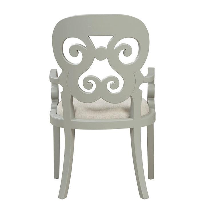 Gray Linen Upholstered Bolero Armchair