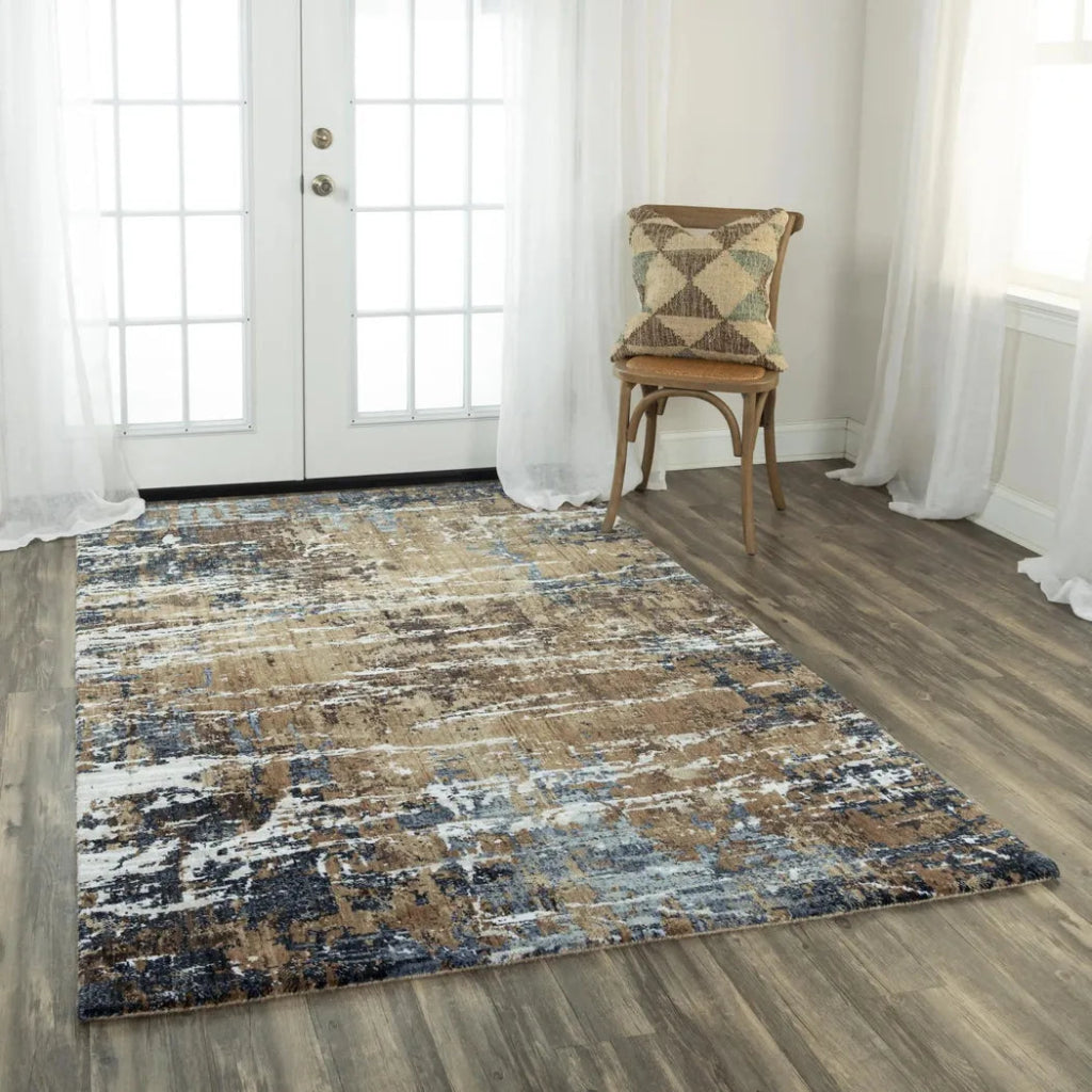 Beal Abstract Brown Large Area Rugs For Living Room - LOOMLAN - LOOMLAN - Area Rugs