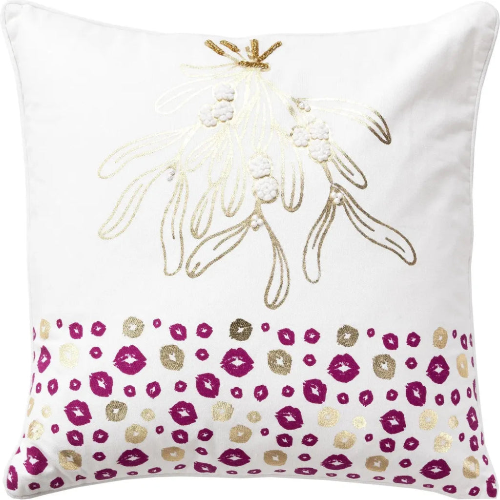 Beatrice Beaded White Gold Throw Pillow Down Insert - LOOMLAN - LOOMLAN - Throw Pillows