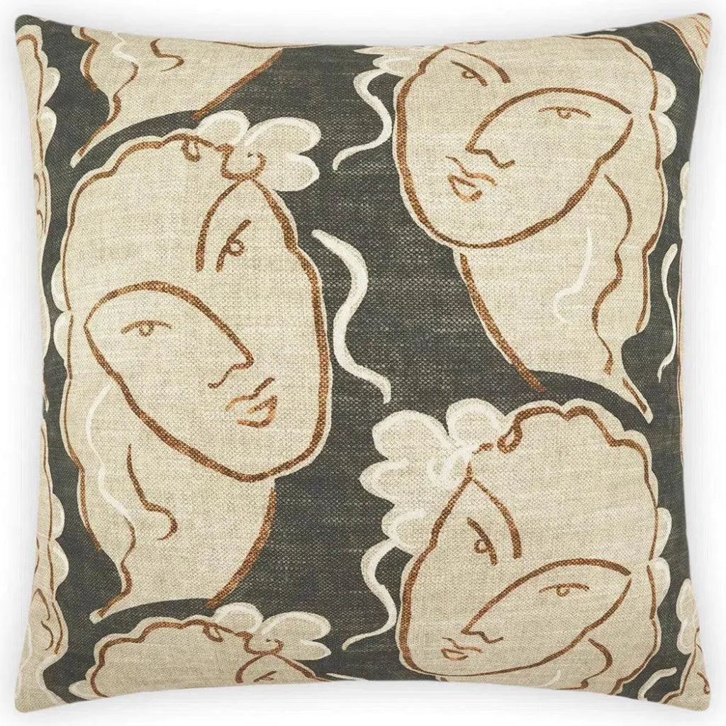 Beau Visage Brown Throw Pillow With Insert - LOOMLAN - D.V. Kap - Throw Pillows