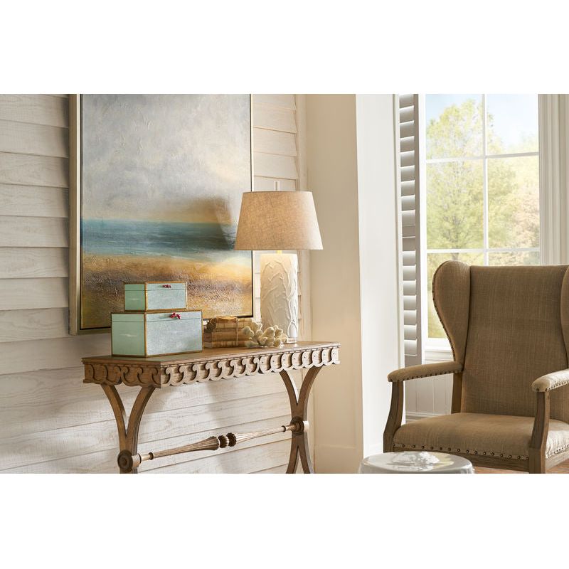 Beaufort White Glazed Ceramic Table Lamp - LOOMLAN - Wildwood - Table Lamps