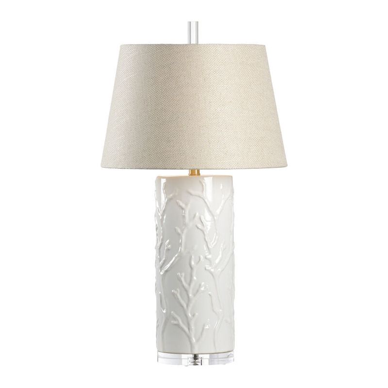 Beaufort White Glazed Ceramic Table Lamp - LOOMLAN - Wildwood - Table Lamps