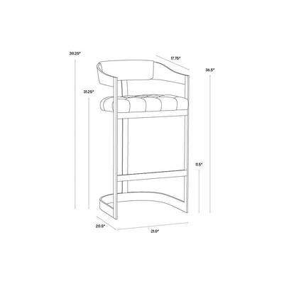 Beaumont Leather Barstool - LOOMLAN - SUNPAN - Bar Stools