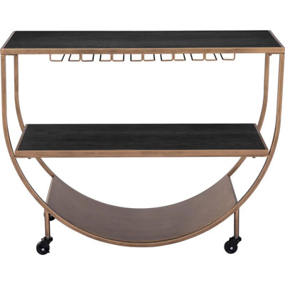 Bechet Brass Black Bar Cart - LOOMLAN - Zuo Modern - Home Bar Carts