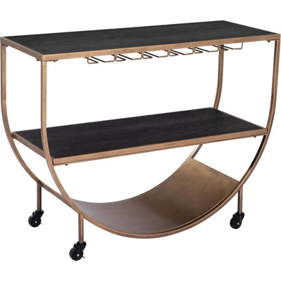 Bechet Brass Black Bar Cart - LOOMLAN - Zuo Modern - Home Bar Carts