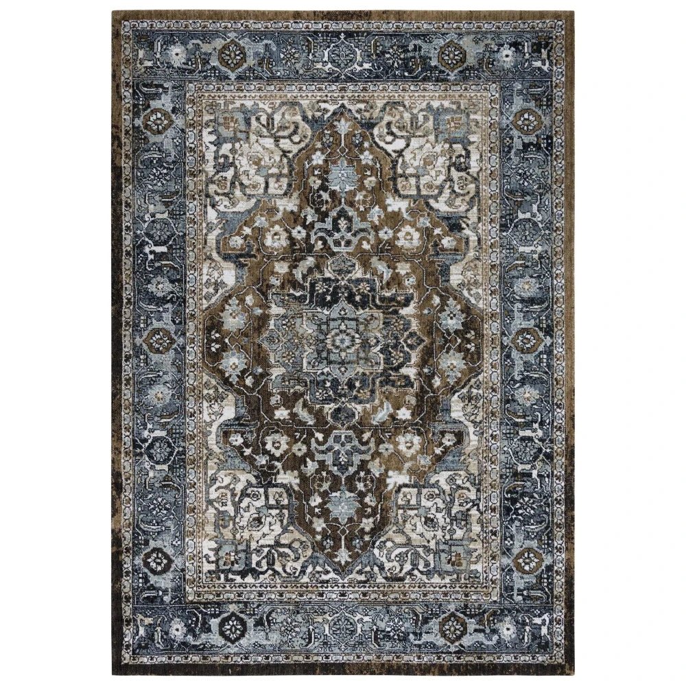 Bede Medallion Brown Large Area Rugs For Living Room - LOOMLAN - LOOMLAN - Area Rugs