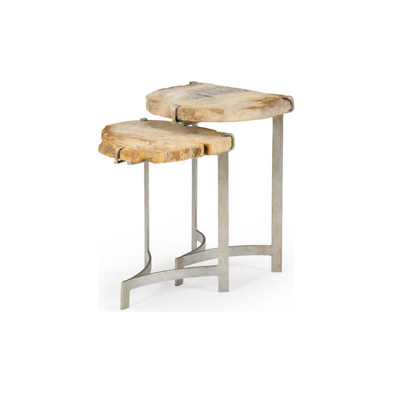 Bedrock Petrified Wood Top Nested Table (Set of 2) - LOOMLAN - Wildwood - Side Tables