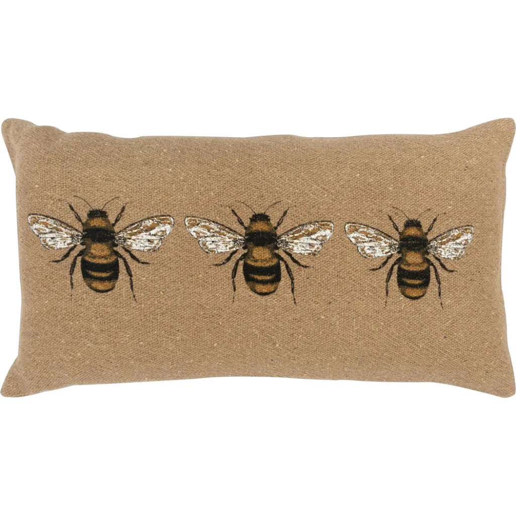 Bee Brown Lumbar Pillow With Insert - LOOMLAN - LOOMLAN - Throw Pillows