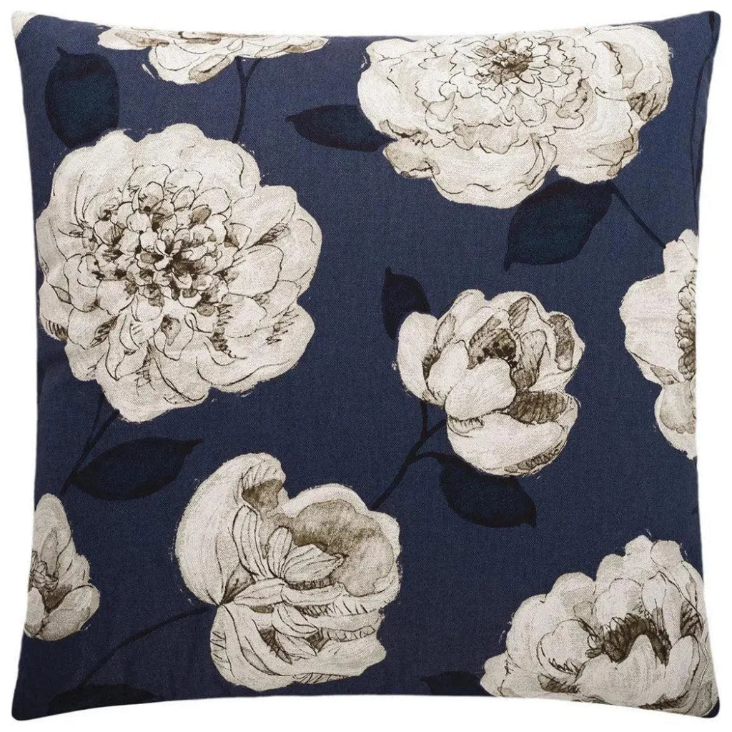 Begonia Navy Blue Throw Pillow With Insert - LOOMLAN - Throw Pillows