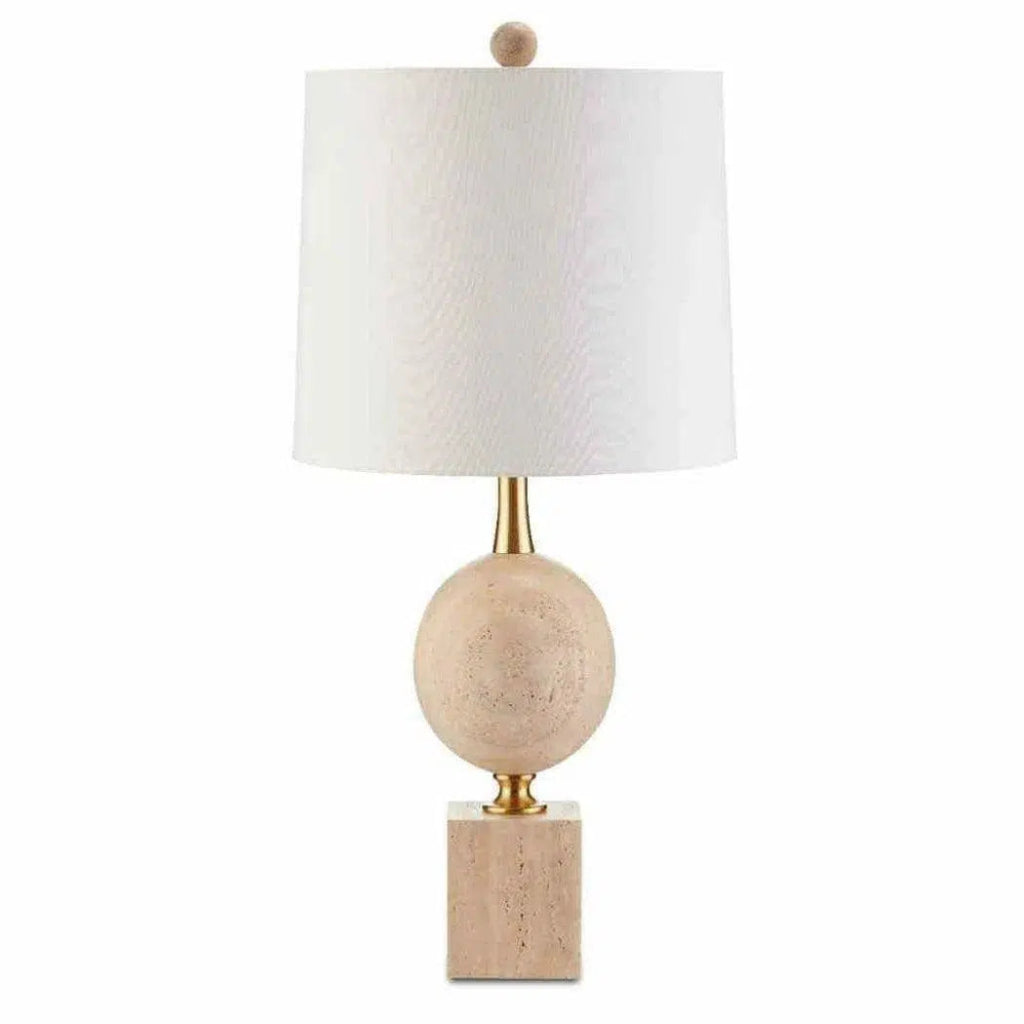 Beige Antique Brass Adorno Table Lamp - LOOMLAN - Currey & Co - Table Lamps