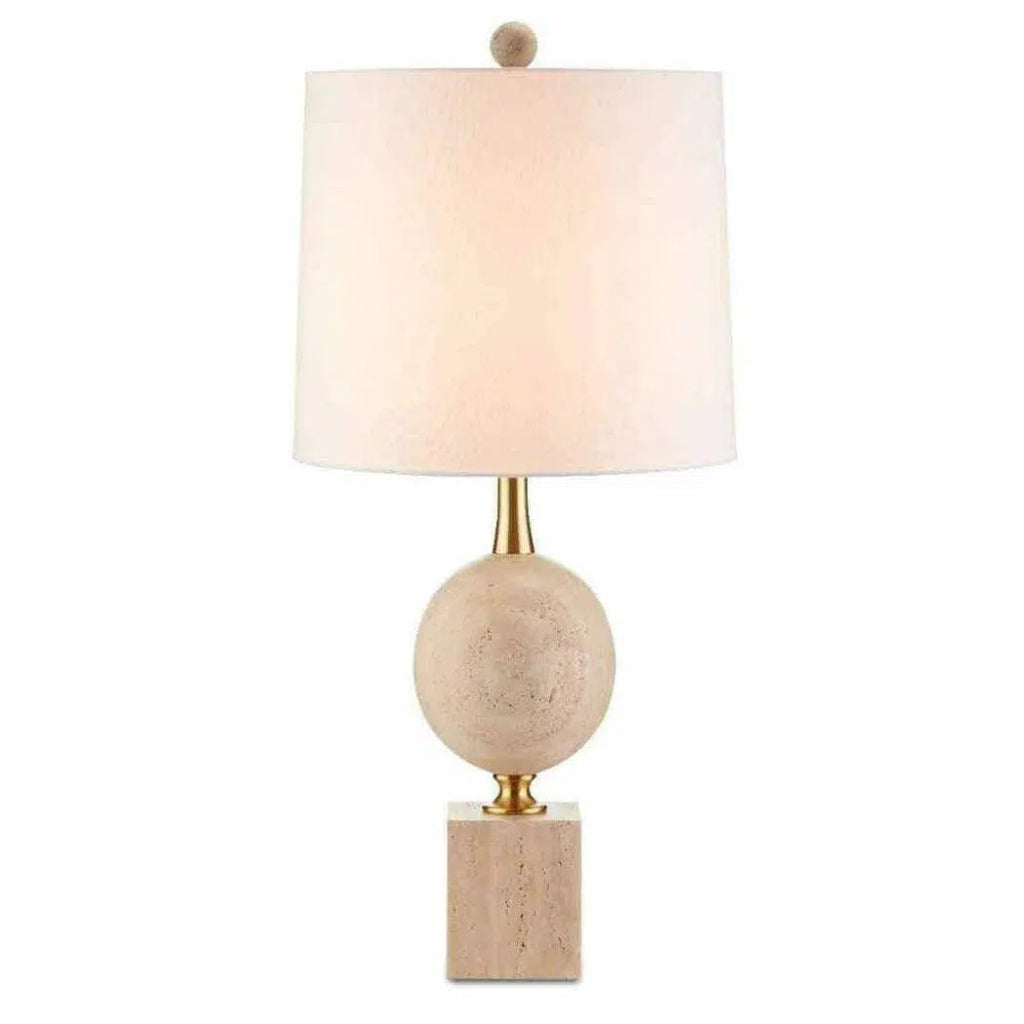 Beige Antique Brass Adorno Table Lamp - LOOMLAN - Currey & Co - Table Lamps