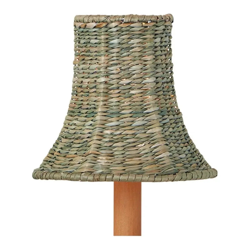 Bell Light Teal Seagrass Chandelier Shade - LOOMLAN - Currey & Co - Chandeliers
