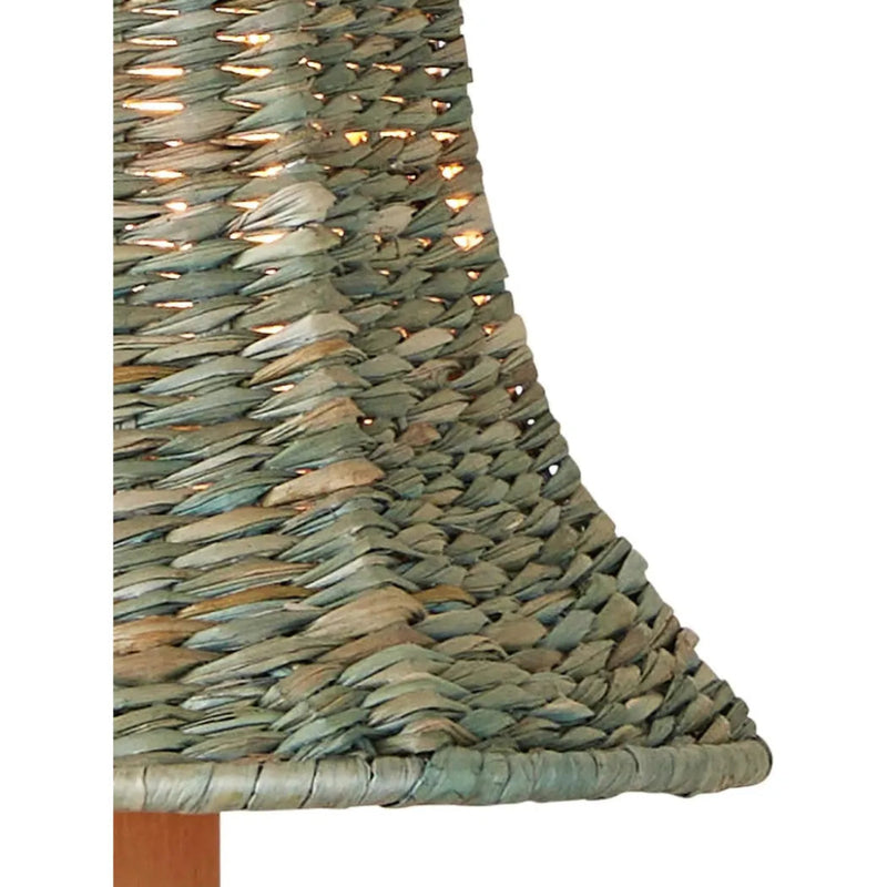 Bell Light Teal Seagrass Chandelier Shade - LOOMLAN - Currey & Co - Chandeliers