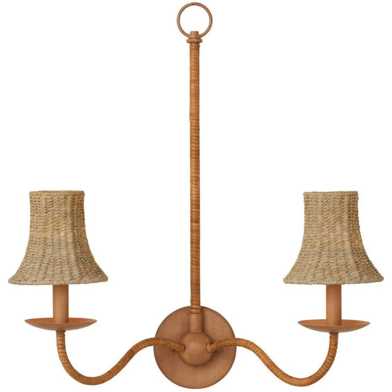 Bell Natural Seagrass Chandelier Shade - LOOMLAN - Currey & Co - Chandeliers