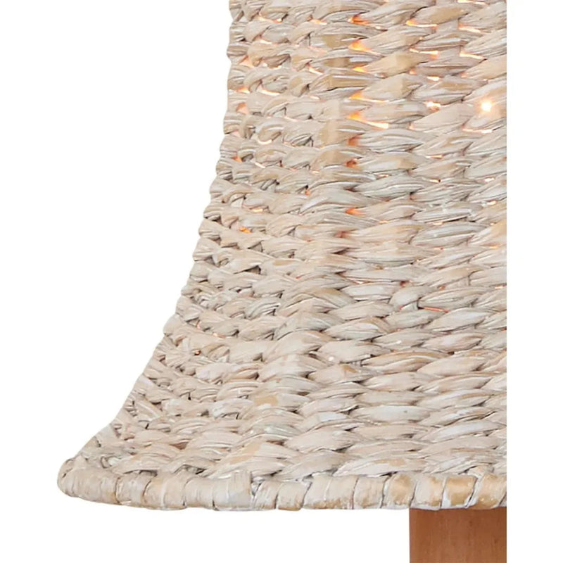 Bell Whitewashed Seagrass Chandelier Shade - LOOMLAN - Currey & Co - Chandeliers