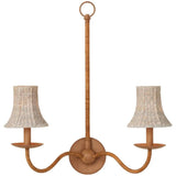 Bell Whitewashed Seagrass Chandelier Shade - LOOMLAN - Currey & Co - Chandeliers
