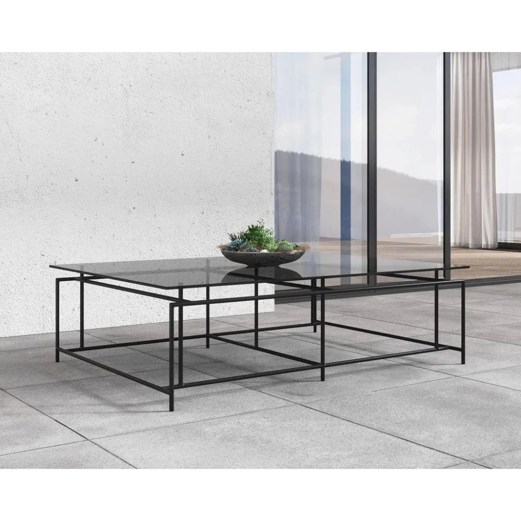 Bellagio Stainless Steel d Outdoor Coffee Table - LOOMLAN - SUNPAN - Outdoor Coffee Tables