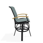 Belle Isle Bar Height Swivel Arm chair - LOOMLAN - Telescope - Outdoor Bar Stools