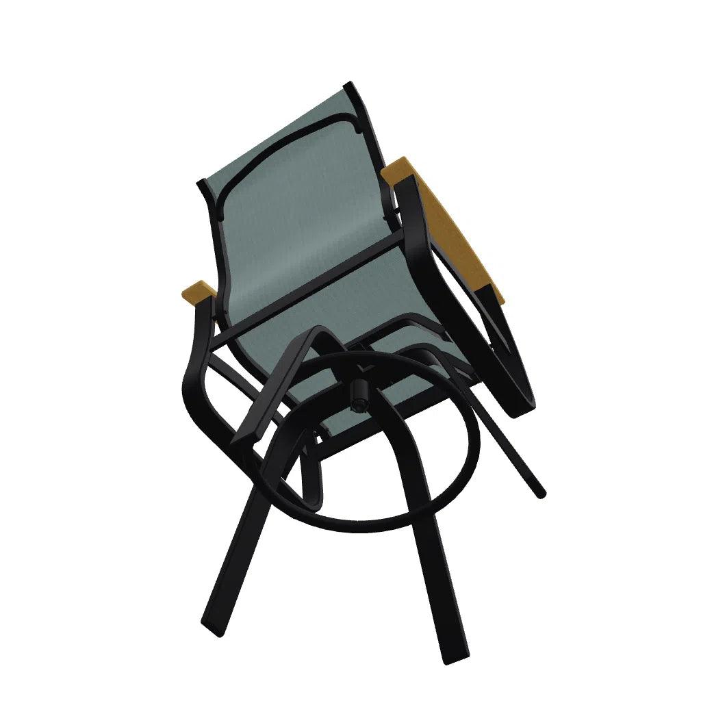 Belle Isle Bar Height Swivel Arm chair - LOOMLAN - Telescope - Outdoor Bar Stools