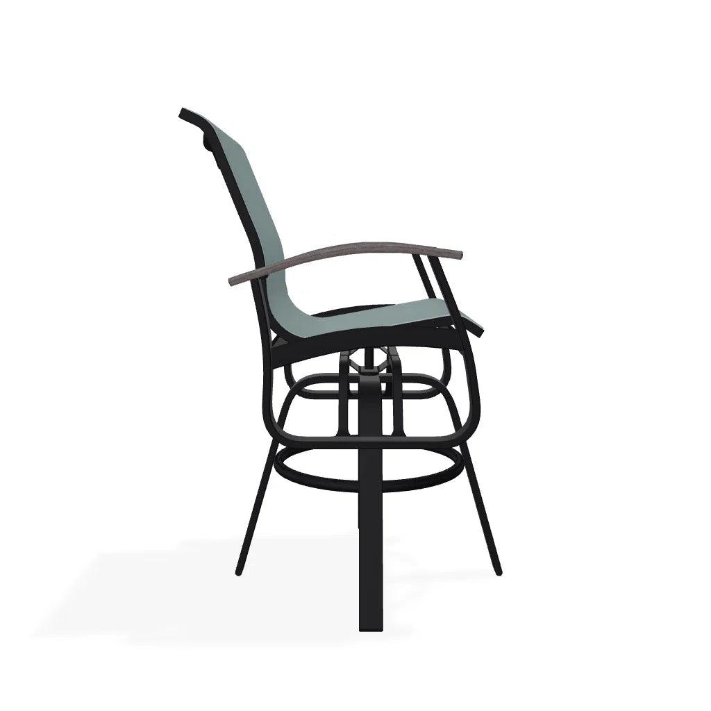 Belle Isle Bar Height Swivel Arm chair - LOOMLAN - Telescope - Outdoor Bar Stools