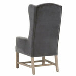 Bennett Dining Arm Chair Gray Velvet Solid Wood Legs - LOOMLAN - Essentials For Living - Dining Chairs