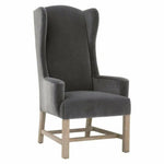 Bennett Dining Arm Chair Gray Velvet Solid Wood Legs - LOOMLAN - Essentials For Living - Dining Chairs