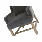 Bennett Dining Arm Chair Gray Velvet Solid Wood Legs - LOOMLAN - Essentials For Living - Dining Chairs