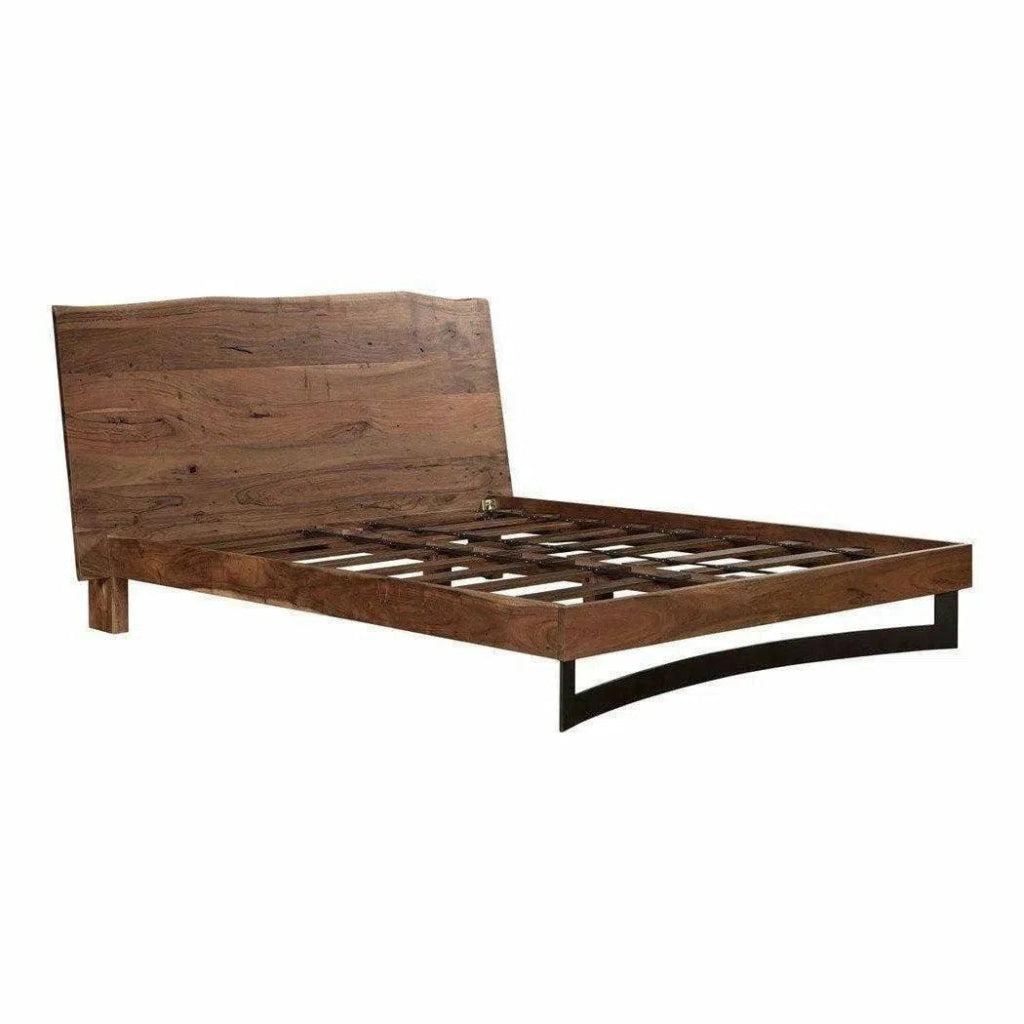 Bent Brown Wooden Bed Frame - LOOMLAN - Moe's Home - Beds