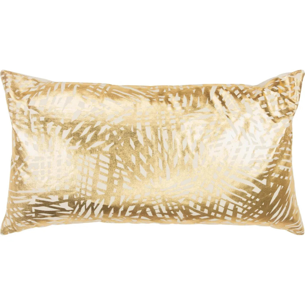 Beta Metallic Gold Lumbar Pillow With Insert - LOOMLAN - LOOMLAN - Throw Pillows