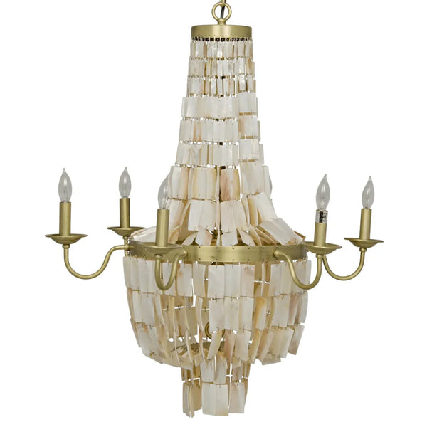 Bijou Metal & Shells Chandelier Antique Brass - LOOMLAN - Noir - Chandeliers