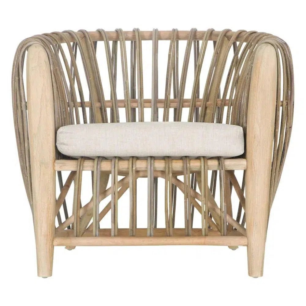 Binah Sanded Rattan Tub Chair Natural Color - LOOMLAN - Artesia - Accent Chairs