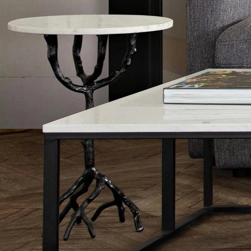 Birch Round Accent Table - LOOMLAN - Diamond Sofa - Side Tables