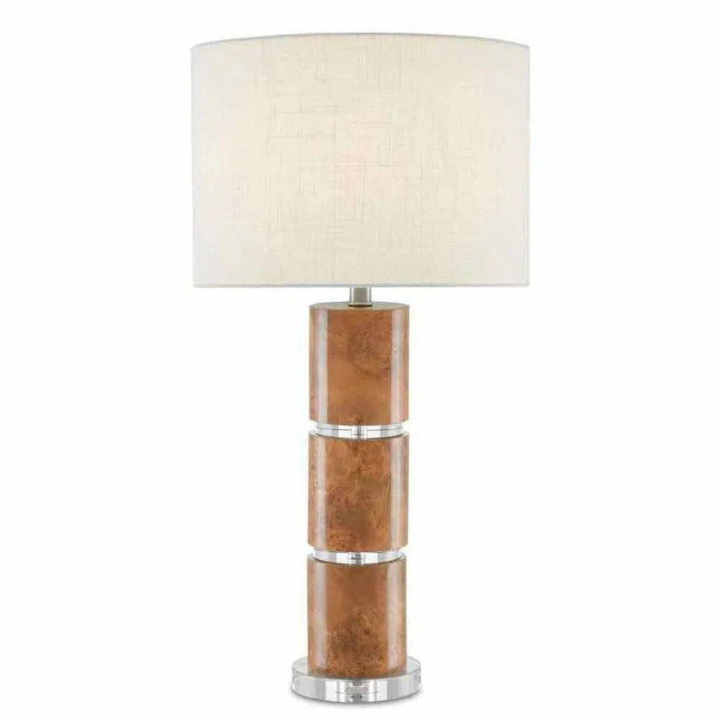 Birdseye Maple Veneer Birdseye Table Lamp - LOOMLAN - Currey & Co - Table Lamps