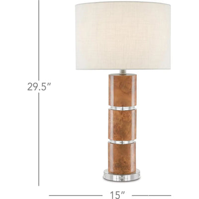 Birdseye Maple Veneer Birdseye Table Lamp - LOOMLAN - Currey & Co - Table Lamps