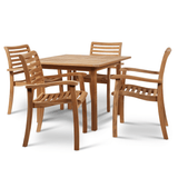 Birmingham Teak Patio Square Dining Set 5PC - LOOMLAN - HiTeak - Outdoor Dining Sets
