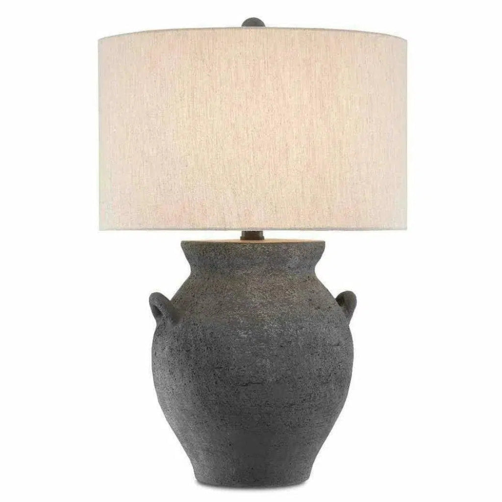 Black Ash Satin Black Anza Table Lamp - LOOMLAN - Currey & Co - Table Lamps