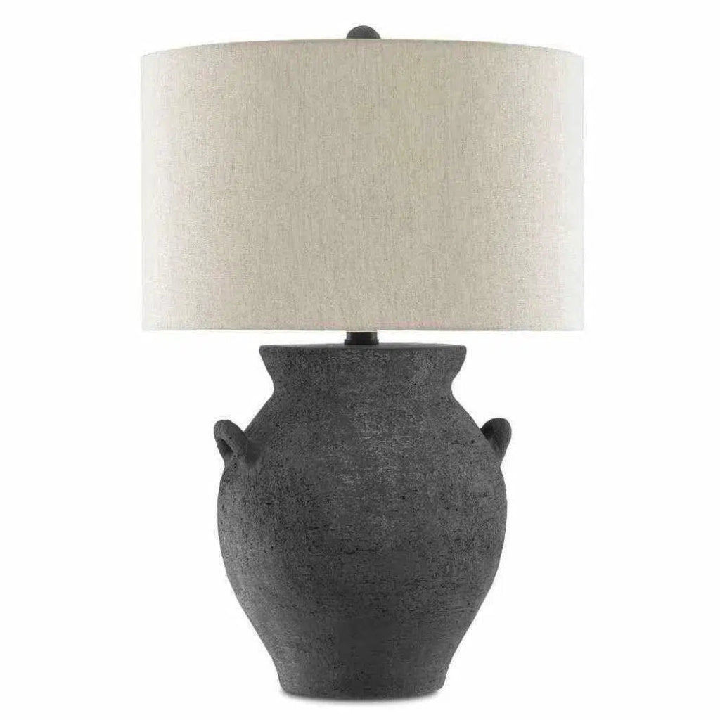 Black Ash Satin Black Anza Table Lamp - LOOMLAN - Currey & Co - Table Lamps