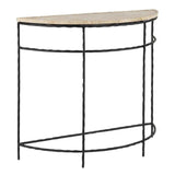 Black Boyles Travertine Demi - Lune Hiroshi Koshitaka - LOOMLAN - Currey & Co - Console Tables