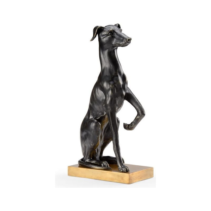 Black Composite Made Greyhound Sculpture - LOOMLAN - Chelsea House - Statues & Sculptures