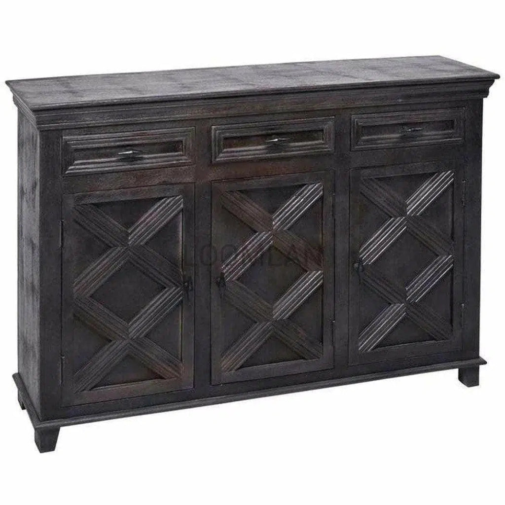 Black Farmhouse Wood Credenza With Drawers - LOOMLAN - LOOMLAN - Sideboards