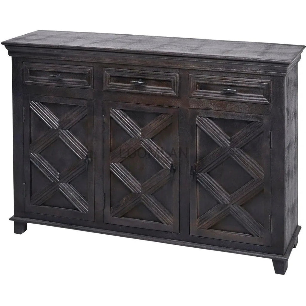 Black Farmhouse Wood Credenza With Drawers - LOOMLAN - LOOMLAN - Sideboards