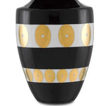 Black Gold White De Luca Black & Gold Gourd Vase - LOOMLAN - Currey & Co - Vases & Jars