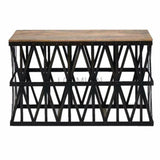 Black Industrial Sofa Table Thick Trellis - LOOMLAN - LOOMLAN - Console Tables