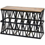 Black Industrial Sofa Table Thick Trellis - LOOMLAN - LOOMLAN - Console Tables