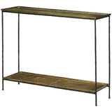 Black Iron Antique Brass Boyles Brass Console Table - LOOMLAN - Currey & Co - Console Tables