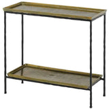 Black Iron Antique Brass Boyles Brass Side Table - LOOMLAN - Currey & Co - Side Tables