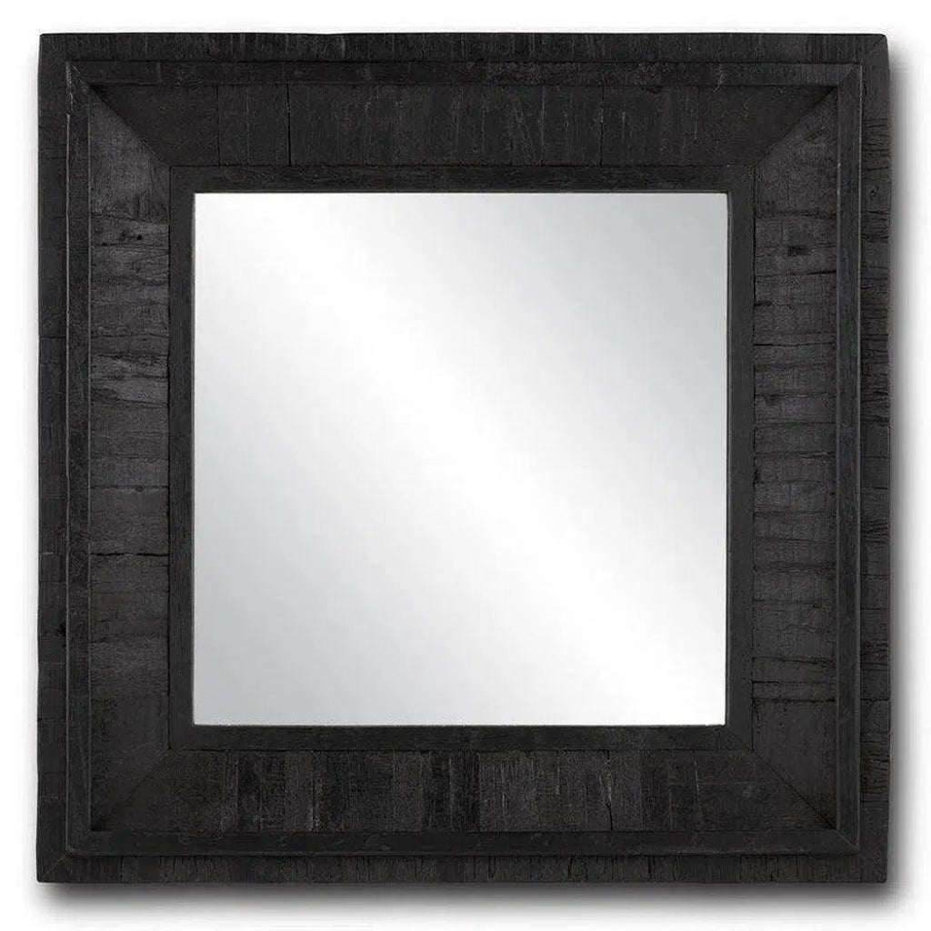 Black Kanor Black Square Mirror - LOOMLAN - Currey & Co - Wall Mirrors