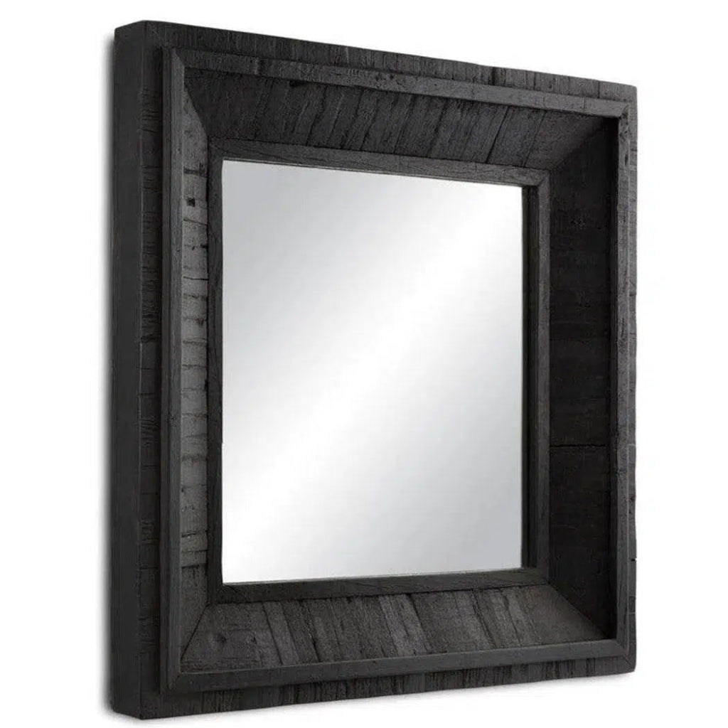 Black Kanor Black Square Mirror - LOOMLAN - Currey & Co - Wall Mirrors