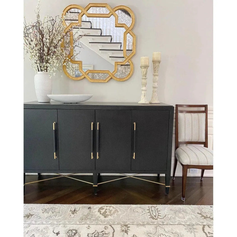 Black Lacquered Verona Credenza - LOOMLAN - Currey & Co - Sideboards